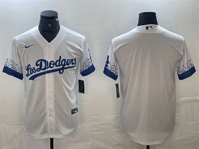 Los Angeles Dodgers Blank White City Connect Cool Base Stitched Jersey