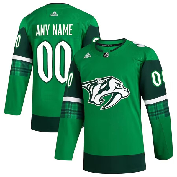 Nashville Predators Custom Green Stitched Jersey