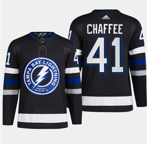 Tampa Bay Lightning #41 Mitchell Chaffee Black Alternate Premier Breakaway Stitched Jersey
