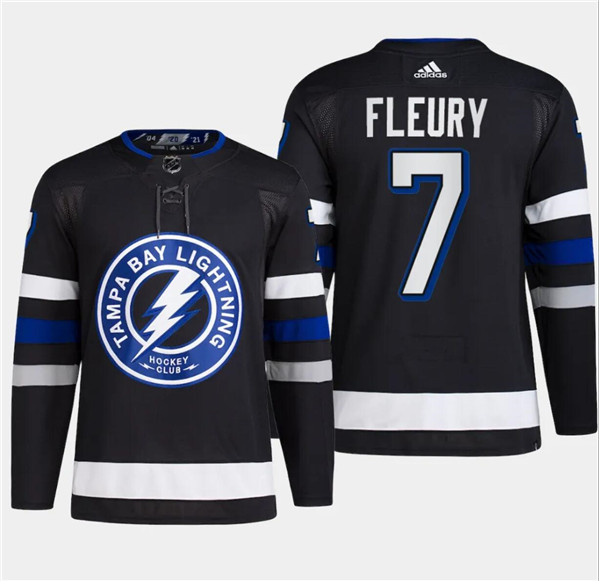 Tampa Bay Lightning #7 Haydn Fleury Black Alternate Premier Breakaway Stitched Jersey