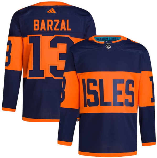 New York Islanders #13 Mathew Barzal Navy 2024 Stadium Series Stitched Jersey