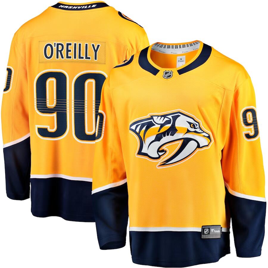 Nashville Predators #90 Ryan O'Reilly Yellow Stitched Jersey