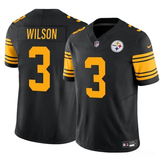 Pittsburgh Steelers #3 Russell Wilson Black 2024 F.U.S.E.Color Rush Limited Stitched Jersey