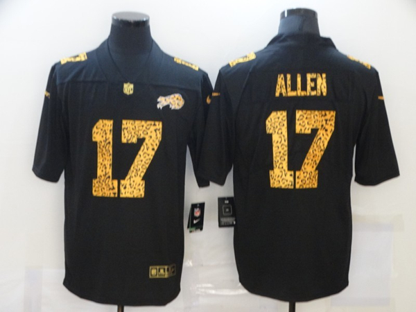 Buffalo Bills #17 Josh Allen 2020 Black Leopard Print Fashion Limited Stitched Jersey