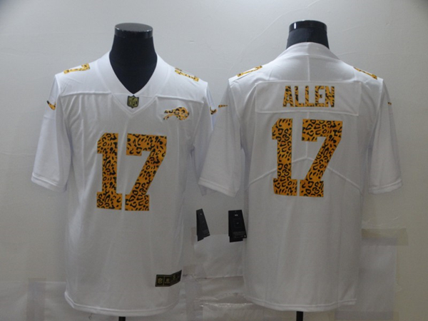 Buffalo Bills #17 Josh Allen 2020 White Leopard Print Fashion Limited Stitched Jersey