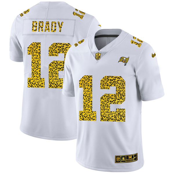 Tampa Bay Buccaneers #12 Tom Brady 2020 White Leopard Print Fashion Limited Stitched Jersey