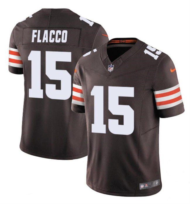 Cleveland Browns #15 Joe Flacco Brown 2023 F.U.S.E. Vapor Limited Stitched Jersey