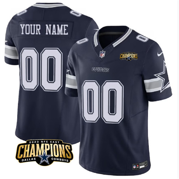 Dallas Cowboys Custom Navy 2023 F.U.S.E. NFC East Champions Patch Stitched Jersey
