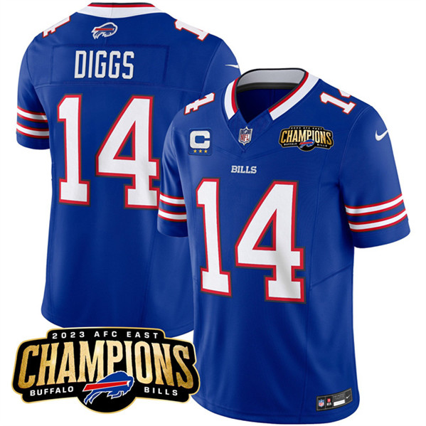 Buffalo Bills #14 Stefon Diggs Blue 2023 F.U.S.E. AFC East Champions With 3-Star C Ptach Stitched Jersey