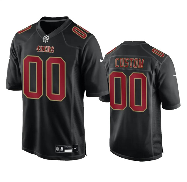 San Francisco 49ers Custom Black Fashion Limited Stitched Game Jersey