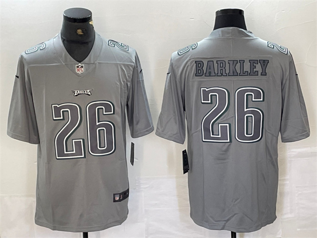 Philadelphia Eagles #26 Saquon Barkley Gray Atmosphere Fashion Stitched Jersey