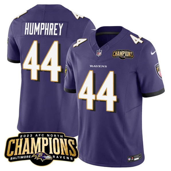 Baltimore Ravens #44 Marlon Humphrey Purple 2023 F.U.S.E. AFC North Champions Vapor Limited Stitched Jersey
