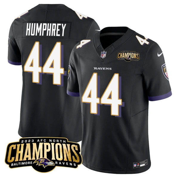 Baltimore Ravens #44 Marlon Humphrey Black 2023 F.U.S.E. AFC North Champions Vapor Limited Stitched Jersey