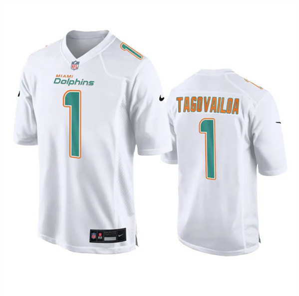 Miami Dolphins #1 Tua Tagovailoa White Fashion Vapor Untouchable Stitched Jersey