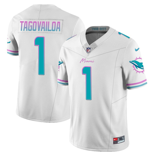 Miami Dolphins #1 Tua Tagovailoa White 2023 F.U.S.E Alternate Vapor Limited Stitched Jersey