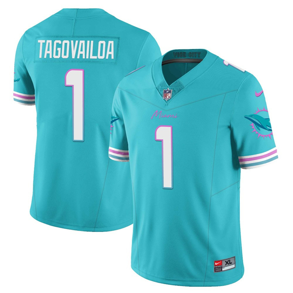 Miami Dolphins #1 Tua Tagovailoa Aqua 2023 F.U.S.E Alternate Vapor Limited Stitched Jersey
