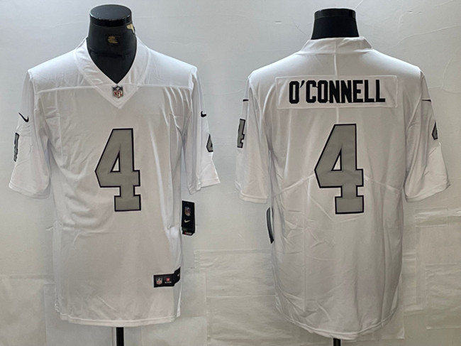 Las Vegas Raiders #4 Aidan O'Connell White Vapor Untouchable Stitched Jersey