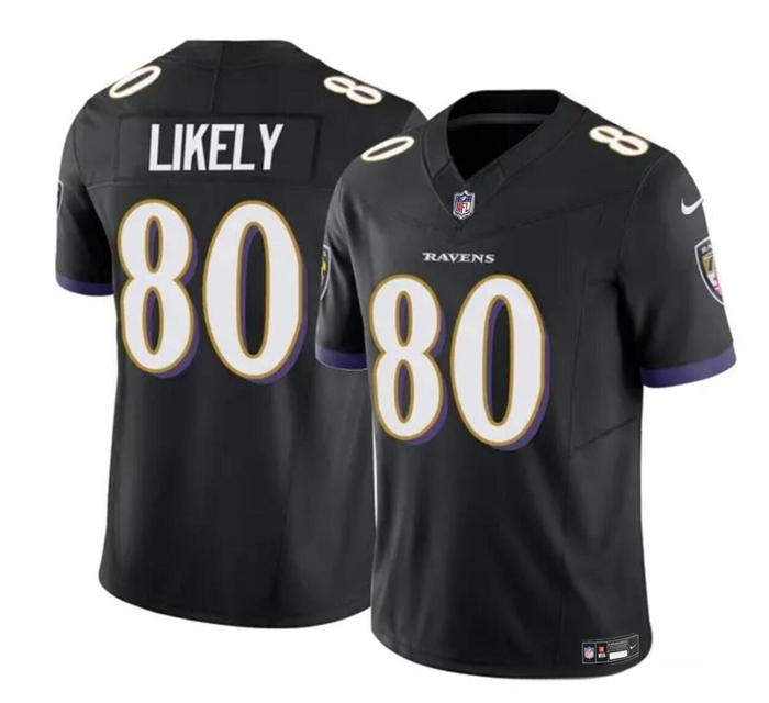 Baltimore Ravens #80 Isaiah Likely Black 2023 F.U.S.E. Vapor Limited Stitched Jersey
