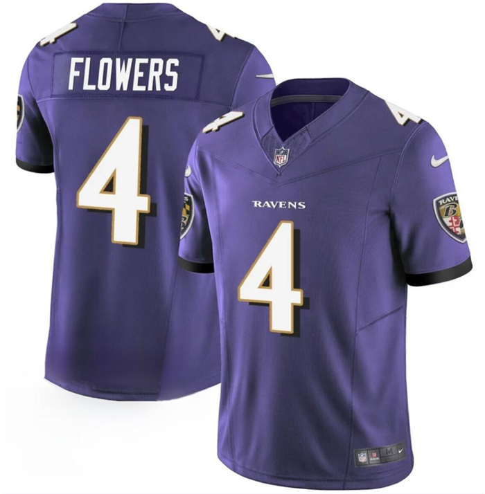 Baltimore Ravens #4 Zay Flowers Purple 2023 F.U.S.E. Vapor Limited Stitched Jersey