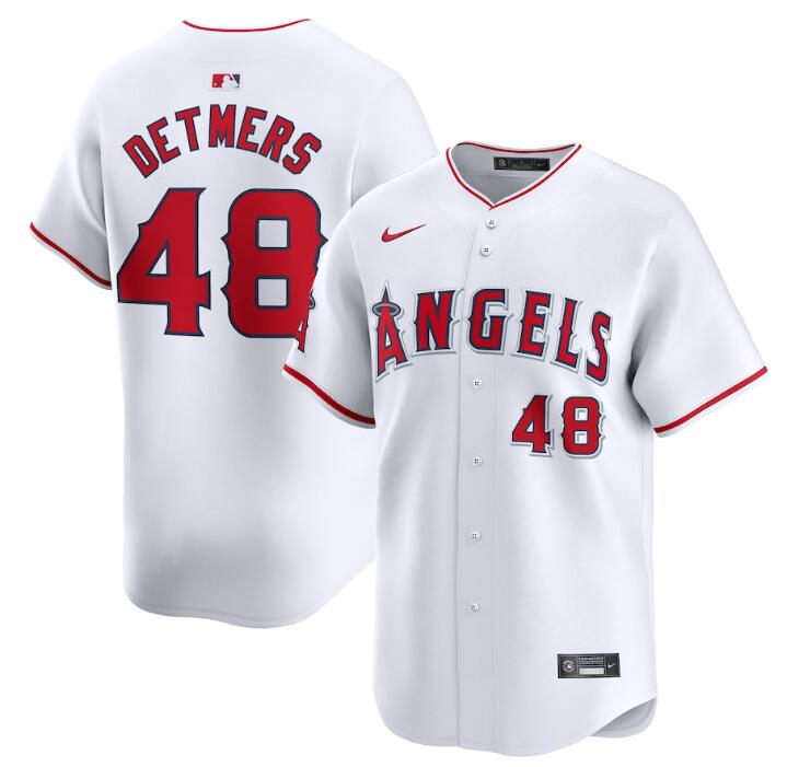 Los Angeles Angels #48 Reid Detmers White Home Limited Stitched Jersey