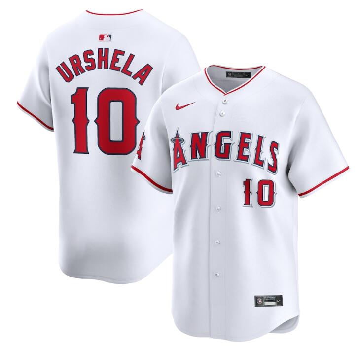 Los Angeles Angels #10 Gio Urshela White Home Limited Stitched Jersey