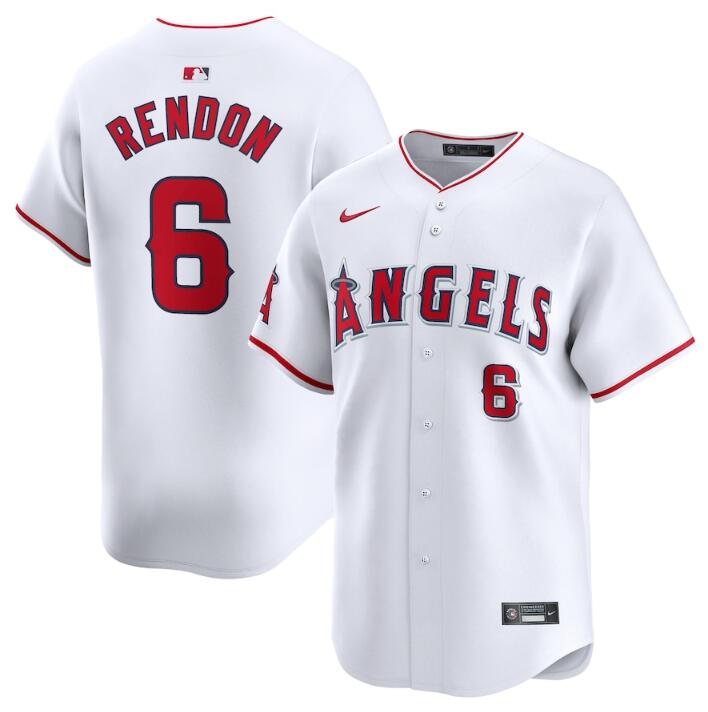 Los Angeles Angels #6 Anthony Rendon White Home Limited Stitched Jersey