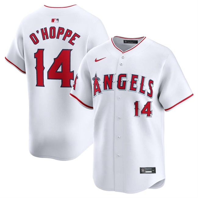 Los Angeles Angels #14 Logan O'Hoppe White Home Limited Stitched Jersey