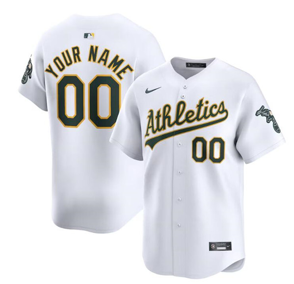 Oakland Athletics Custom White Home Limited Stitched Jersey