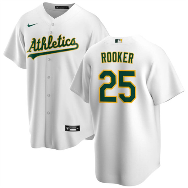 Oakland Athletics #25 Brent Rooker White Cool Base Stitched Jersey