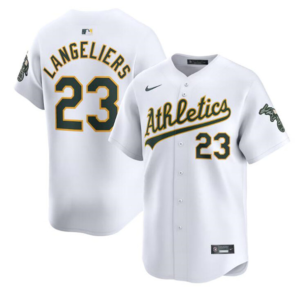 Oakland Athletics #23 Shea Langeliers White Home Limited Stitched Jersey