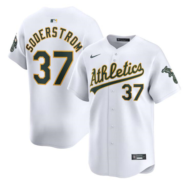 Oakland Athletics #37 Tyler Soderstrom White Home Limited Stitched Jersey