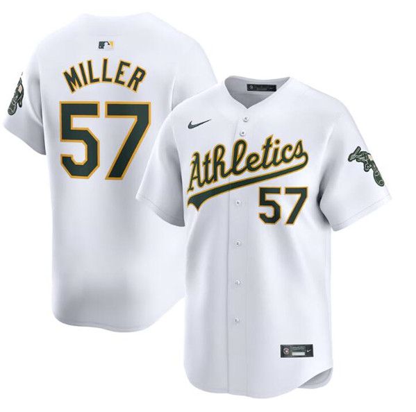 Oakland Athletics #57 Mason Miller White Home Limited Stitched Jersey