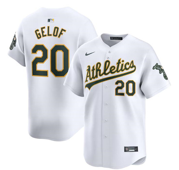 Oakland Athletics #20 Zack Gelof White Home Limited Stitched Jersey