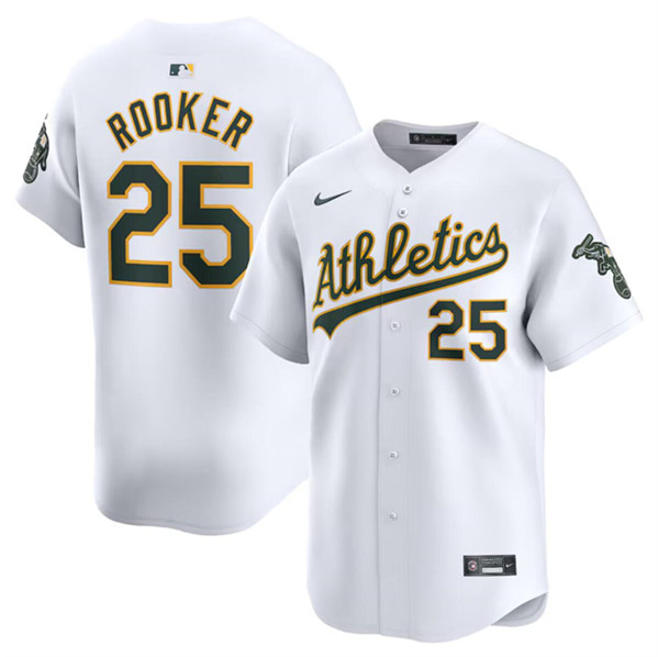Oakland Athletics #25 Brent Rooker White Home Limited Stitched Jersey