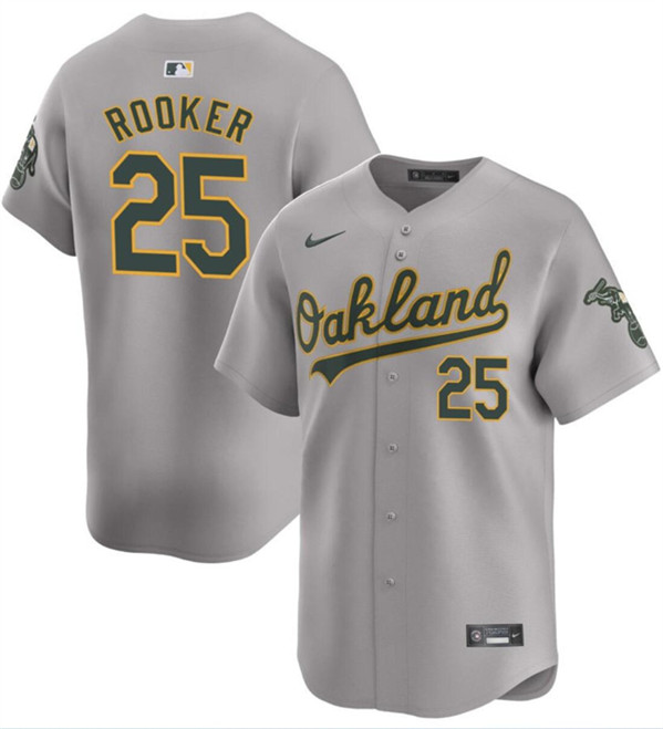 Oakland Athletics #25 Brent Rooker Gray Away Limited Stitched Jersey