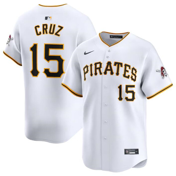 Pittsburgh Pirates #15 Oneil Cruz White Home Limited Stitched Jersey