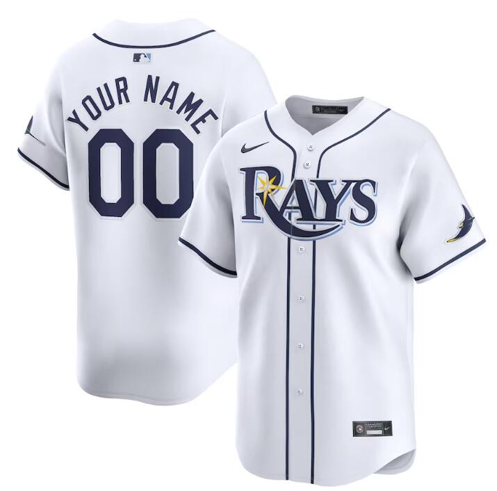 Tampa Bay Rays Custom White Home Limited Stitched Jersey