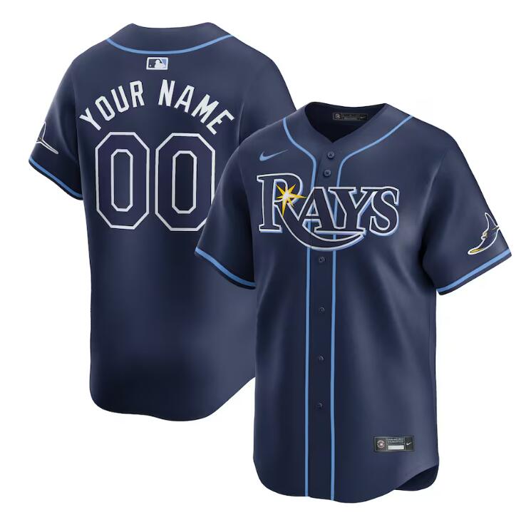 Tampa Bay Rays Custom Navy Away Limited Stitched Jersey