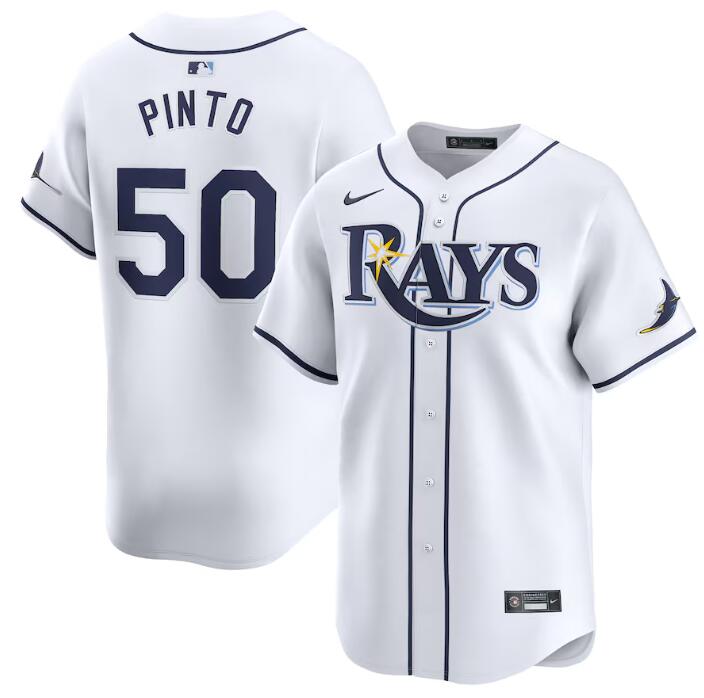 Tampa Bay Rays #50 Rene Pinto White Home Limited Stitched Jersey