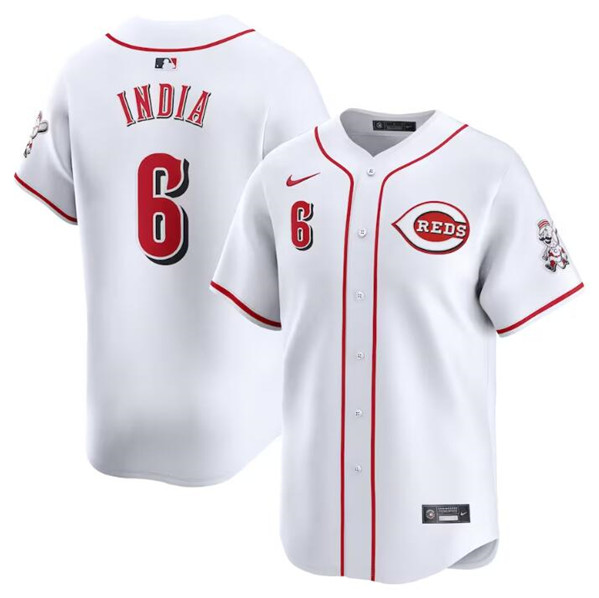 Cincinnati Reds #6 Jonathan India White Home Limited Stitched Jersey