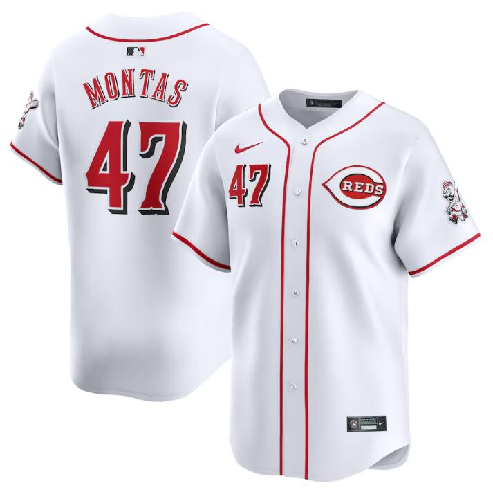 Cincinnati Reds #47 Frankie Montas White Home Limited Stitched Jersey