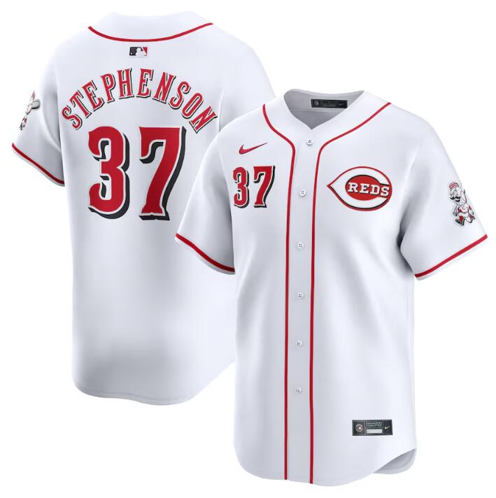 Cincinnati Reds #37 Tyler Stephenson White Home Limited Stitched Jersey