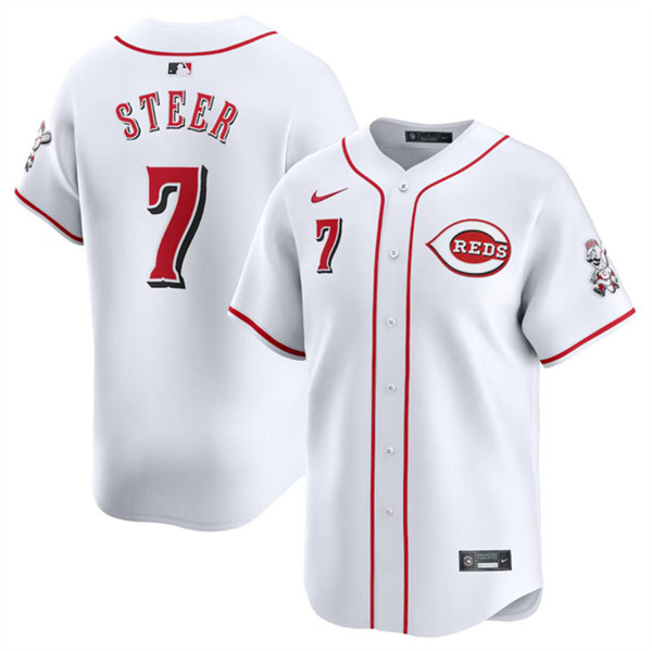 Cincinnati Reds #7 Spencer Steer White Home Limited Stitched Jersey