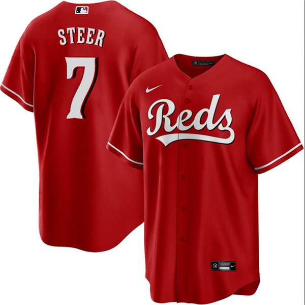 Cincinnati Reds #7 Spencer Steer Red Cool Base Stitched Jersey