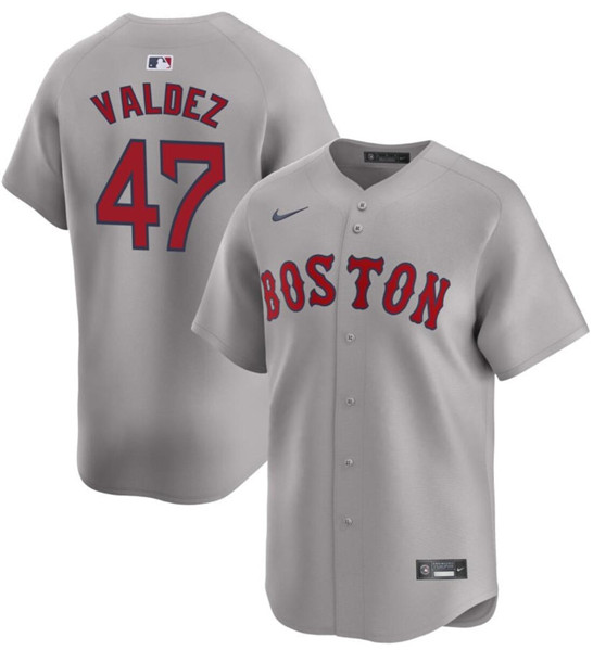 Boston Red Sox #47 Enmanuel Valdez Gray Cool Base Stitched Jersey
