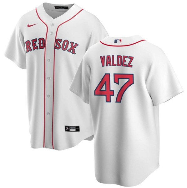Boston Red Sox #47 Enmanuel Valdez White Cool Base Stitched Jersey