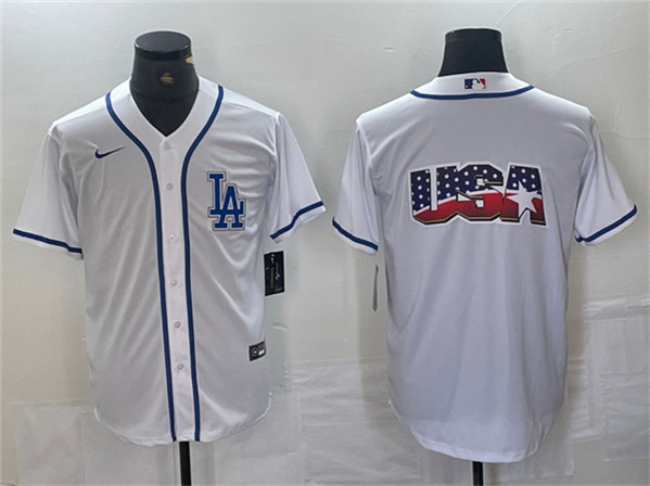 Los Angeles Dodgers Team Big Logo White Cool Base Stitched Jersey
