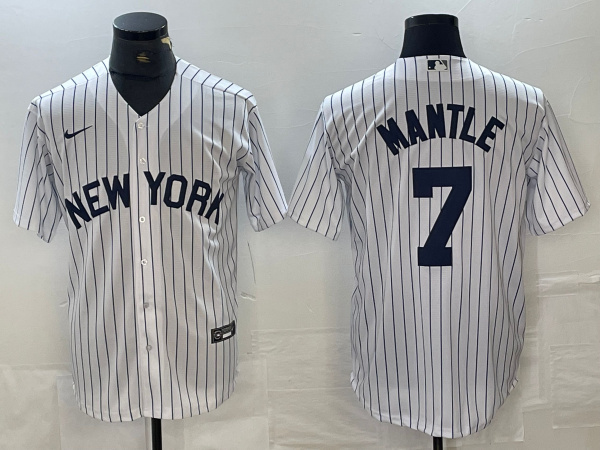 New York Yankees #7 Mickey Mantle White Cool Base Stitched Jersey