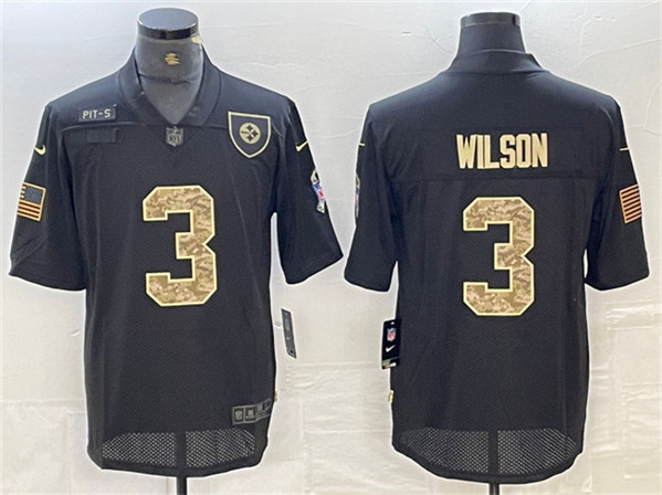 Pittsburgh Steelers #3 Russell Wilson Camo Black Salute To Service Limited Stitched Jersey