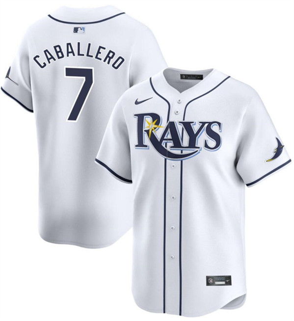 Tampa Bay Rays #7 Jose Caballero White Home Limited Stitched Jersey